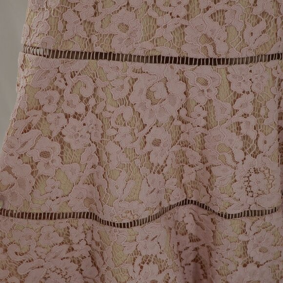 Eliza J Bell Sleeve Lace Dress Womens 4P Blush Coquette Party Event Twee Holiday - Picture 10 of 11